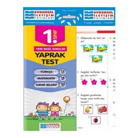 1. Sınıf Tüm Dersler Yaprak Testler / Kollektif / Evrensel İletişim Yayınları