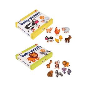 +1 Yaş 2'li Set Çiftlik Hayvanları ve Orman Hayvanları Baby Puzzle