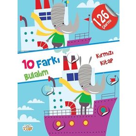 10 Farkı Bulalım - Kırmızı Kitap - 126 Çıkartma - 0-6 Yaş Yayınları
