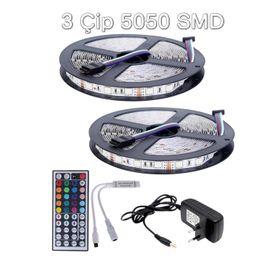 10 m İç Mekan Set 5050 Smd 44 Tuş Kumandalı Set Rgb Şerit Led