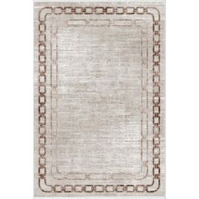 10 Post Online Bej Kahverengi Dijital Baskı Kaymaz Oval Kesme 160x300 cm Yolluk