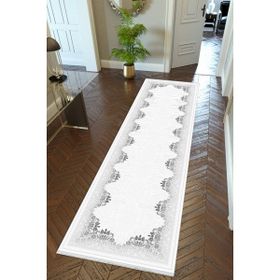 10 Post Online Beyaz Kaymaz Kesme İnce Dijital Baskı Gri 80x325 cm Yolluk