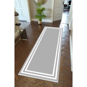 10 Post Online Beyaz Kaymaz Kesme İnce Dijital Baskı Gri 80x325 cm Yolluk