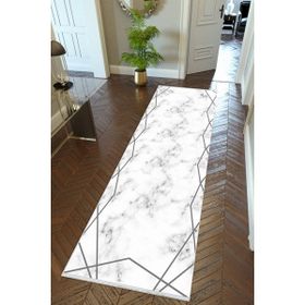 10 Post Online Beyaz Kaymaz Kesme İnce Dijital Baskı Gri 80x325 cm Yolluk