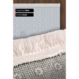 10 Post Online Ekru Dijital Baskı Kaymaz Oval Kesme 80x450 cm Yolluk