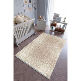 10 Post Online Kahverengi Bej Kaymaz Oval Kesme 140x230 cm Çocuk Odası Halı