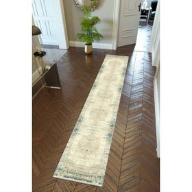 10 Post Online Kahverengi Beyaz Kaymaz Kesme İnce Dijital Baskı Gri 70x200 cm Yolluk