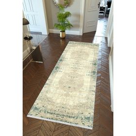 10 Post Online Kahverengi Beyaz Kaymaz Kesme İnce Dijital Baskı Gri 80x300 cm Yolluk