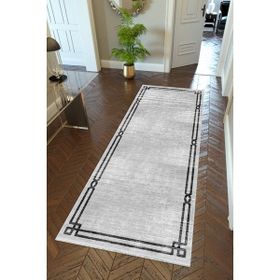 10 Post Online Kaymaz Kesme İnce Dijital Baskı Gri 80x200 cm Yolluk