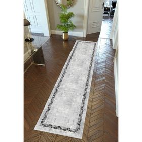 10 Post Online Kaymaz Kesme İnce Dijital Baskı Koyu Gri 80x200 cm Yolluk