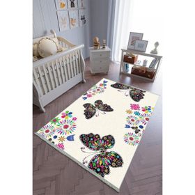 10 Post Online Kaymaz Oval Kesme Pembe Renkli Yeşil 70x150 cm Çocuk Odası Halı