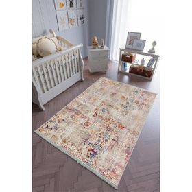 10 Post Online Kaymaz Oval Kesme Renkli Antrasit 100x500 cm Çocuk Odası Halı