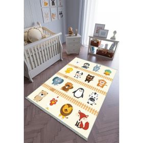 10 Post Online Kaymaz Oval Kesme Renkli Antrasit 70x300 cm Çocuk Odası Halı