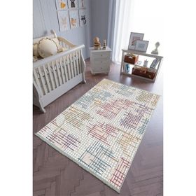 10 Post Online Kaymaz Oval Kesme Renkli Antrasit 80x275 cm Çocuk Odası Halı