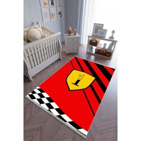 10 Post Online Kaymaz Oval Kesme Sarı Kırmızı 80x450 cm Çocuk Odası Halı