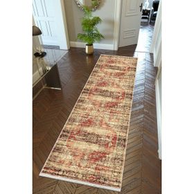 10 Post Online Otantik Bej Kahverengi Krem Kaymaz Kesme İnce Dijital Baskı 80x175 cm Yolluk