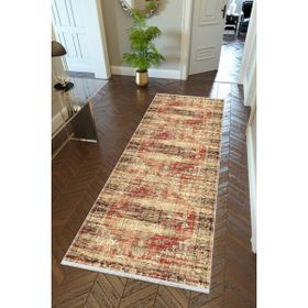 10 Post Online Otantik Bej Kahverengi Krem Kaymaz Kesme İnce Dijital Baskı 80x200 cm Yolluk