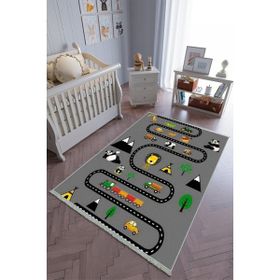 10 Post Online Renkli Kaymaz Oval Kesme 50x80 cm Çocuk Odası Halı