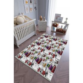 10 Post Online Renkli Kaymaz Oval Kesme 80x275 cm Çocuk Odası Halı