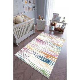 10 Post Online Renkli Kaymaz Oval Kesme 80x425 cm Çocuk Odası Halı