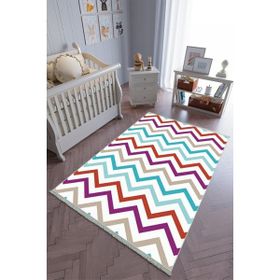 10 Post Online Renkli Kaymaz Oval Kesme 80x450 cm Çocuk Odası Halı