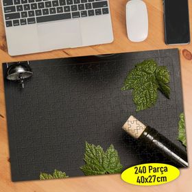 10 Şarap Şişesi Kadeh Bardağı Tirbişon 240 Parça Puzzle Yapboz