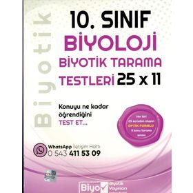 10. Sınıf Biyoloji 25 x 11 Biyotik Tarama Testleri-Biyotik Yayınları