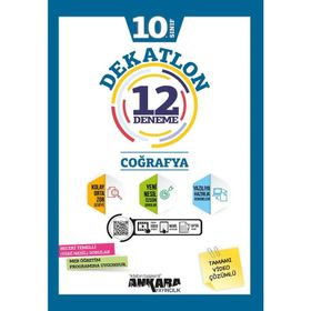 10. Sınıf Coğrafya Dekatlon Video Çözümlü 12 Deneme - Ankara Yayınları