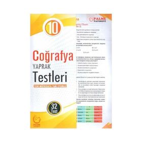 10. Sınıf Coğrafya Yaprak Testleri Yayınevi Palme Yayınları