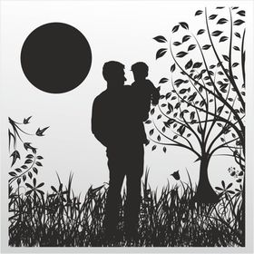 100 cm Baba Ve Oğul Folyo Sticker