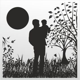 100 cm Baba Ve Oğul Folyo Sticker