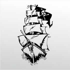 100 cm Korsan Gemisi Folyo Sticker