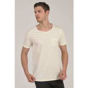 %100 Pamuklu Cepli Bisiklet Yaka Erkek T-Shirt