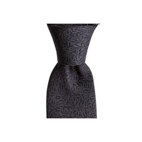 1001 Kravat KS0048 Koyu Gri Desenli 7,5 Cm Genişliğinde Ipek Kravat