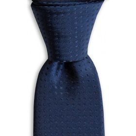 1001 Kravat KS590 Lacivert Desenli 7,5 cm Genişliğinde İpek Kravat