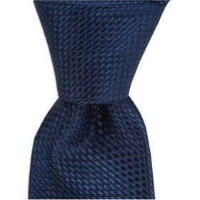 1001 Kravat KS590 Lacivert Desenli 7,5 cm Genişliğinde İpek Kravat