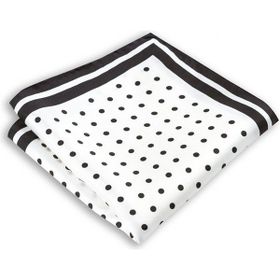 1001 Kravat M0017 Siyah Puantiye Desenli 33 x 33 cm Ölçülerinde Ipek Cep Mendili