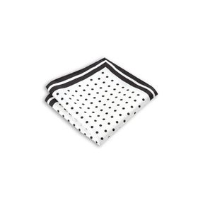 1001 Kravat M0017 Siyah Puantiye Desenli 33 x 33 cm Ölçülerinde Ipek Cep Mendili