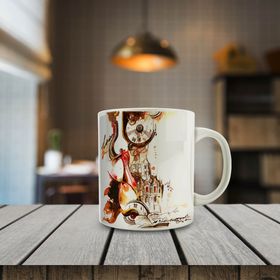 100145561 Sanatsal Zaman Kavramı Baskılı Hediyelik Kupa Bardak