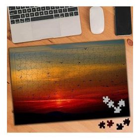 100367 Kuşların Uçuşu Ve Kızıl Gün Batımı 240 Parça Puzzle Yapboz