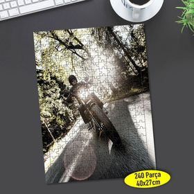 101163411 Orman Yolunda Motorsiklet 240 Parça Puzzle Yapboz