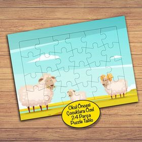 10135 Sevimli Koyunlar Ve Kuzu Çocuklara Özel Puzzle Yapboz Tablo