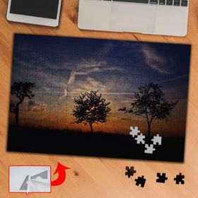 1013587 Gün Batımındaki Ağaçlar 240 Parça Puzzle Yapboz Tablo