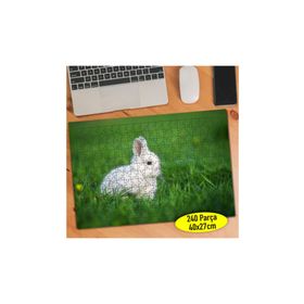 101914401 Bahçede Sevimli Beyaz Tavşan 240 Parça Puzzle Yapboz