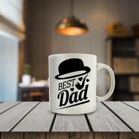 10229 Şapkalı Best Dad Yazılı Baskılı Hediyelik Kupa Bardak