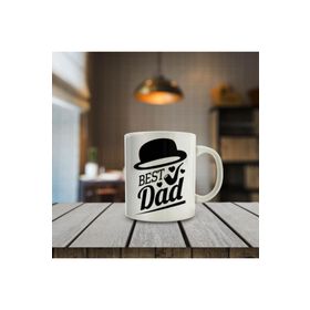 10229 Şapkalı Best Dad Yazılı Baskılı Hediyelik Kupa Bardak