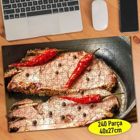 102692793 Acılı Kırmızı Et Sunumu 240 Parça Puzzle Yapboz