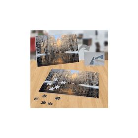 10320355 Karlı Ağaçlar Göl Doğa 99 Parça Puzzle Yapboz Tablo