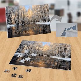 10320355 Karlı Ağaçlar Göl Doğa 99 Parça Puzzle Yapboz Tablo