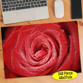103925655 Kırmızı Yapraklı Gül 240 Parça Puzzle Yapboz